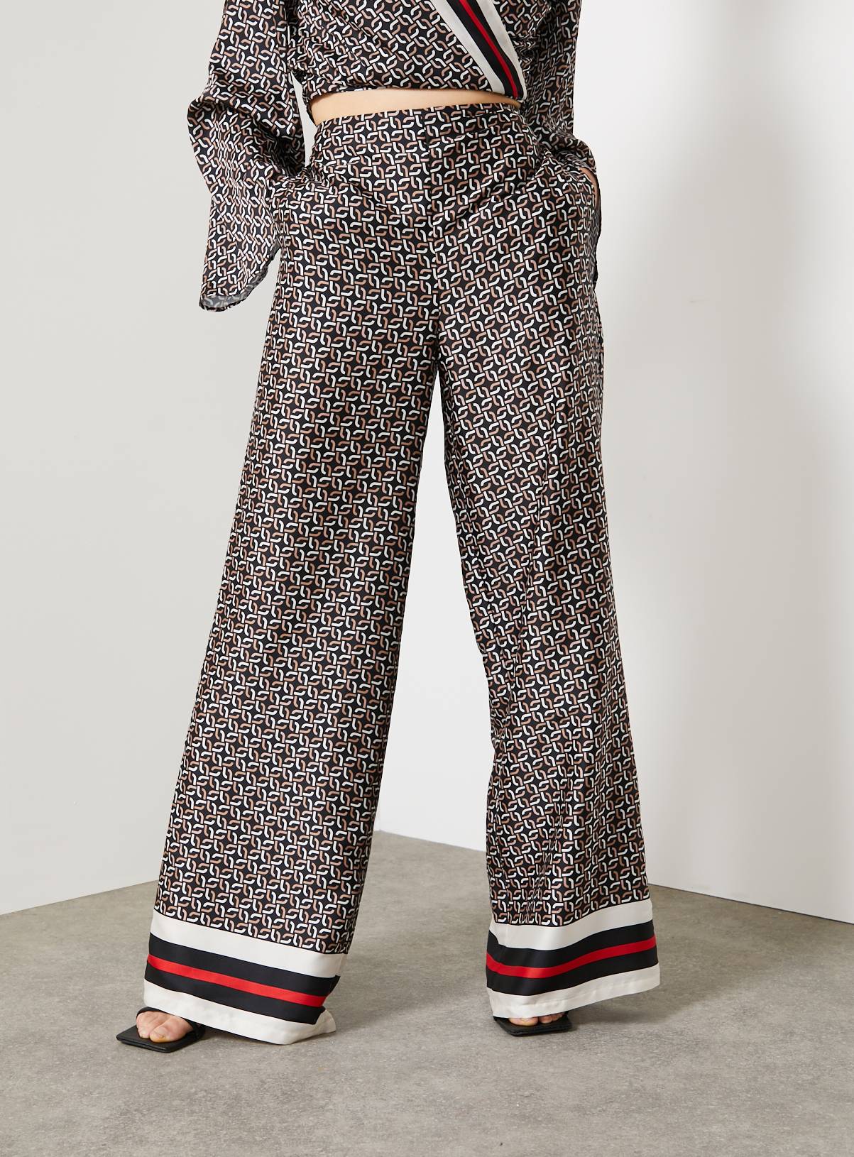 For All The Love Border Printed Satin Co-ord Wide Leg Trouser 6 - Image 1